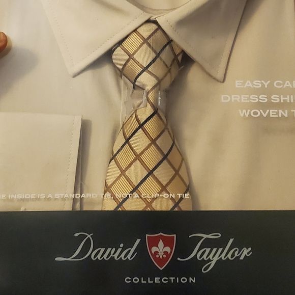 David Taylor Shirts David Taylor Taupe Dress Shirt With Tie Poshmark